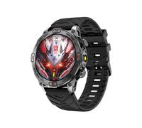 Smartwatch with HD AMOLED display, Bluetooth calls, heart rate, blood pressure, blood oxygen monitoring, and sports tracking (Black)