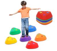 Smartwo 6 Piedras de Equilibrio para Niños 3-8 Años - Stepping Stones Antideslizantes y Apilables - Juego Sensorial para Interior y Exterior - Desarrolla el Equilibrio y la Coordinación Motora