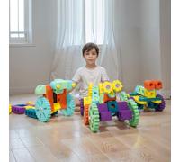 Smartwo Bloques de Construcción Grandes para Niños de 3 4 5 6 Años, 77 Piezas Construccion Gigantes de Espuma EVA Suaves y Ligeros, Juegos de Construcción para Bebés, Juguete Creativo Educativo Stem