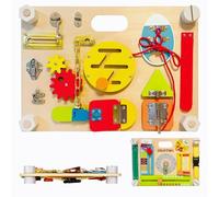 Smartwo Busy Board Montessori Grande Madera de Doble Cara - Juguetes Montessori 2 3 4 5 Años Tablero Cerradura Montessori Panel Sensorial de Actividades Motricidad Fina Juegos Educativos Regalo Niños