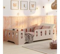 smartwood Cama Infantil 60x120 Cachemira - Cama Montessori de Madera Certificada FSC, con Barandilla de Protección y Somier Resistente hasta 230 kg - para Niño y Niña - Montaje Fácil - TILA 2L