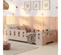 smartwood Cama Infantil 60x120 Cachemira - Cama Montessori de Madera Certificada FSC, con Barandilla de Protección y Somier Resistente hasta 230 kg - para Niño y Niña - Montaje Fácil - TILA 2P