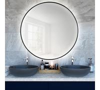Smartwoods Bright espejo 100x100 cm circular con iluminación negro 5904107900537