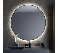 Smartwoods Bright espejo 50x50 cm circular con iluminación negro 5903003188681