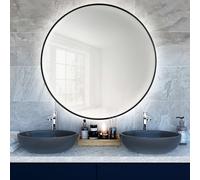 Smartwoods Bright espejo 70x70 cm circular con iluminación negro 5904107900179