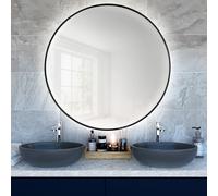 Smartwoods Bright espejo 80x80 cm circular con iluminación negro 5904107900292