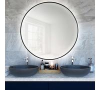Smartwoods Bright espejo 90x90 cm circular con iluminación negro 5904107900414