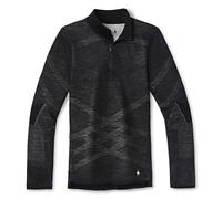 Smartwool Mujer Capa Base térmica de Merino Intraknit con Cremallera de 1/4, Negro/Blanco, XS