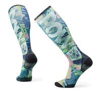 Smartwool Ski Protect Our Winters POW Print Zero Cushion Merino Wool Over The Calf Socks para hombres y mujeres, Azul (Twilight Blue), Medium