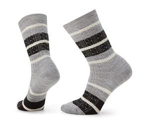 Smartwool - Women's Everyday Striped Cable Crew Socks, Calcetines de Ochos a Rayas para Uso Diario para Mujer, SW0018470391001
