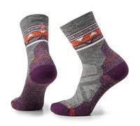 Smartwool Women's Hike Light Cushion Zig Zag Valley Mid Crew Socks, Calcetines de media caña Hike Light Cushion Zig Zag Valley para mujer Mujer, Ash-charcoal,