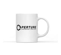 SmartyPants Aperture Laboratories Half Life Portal 2 - Taza de cerámica inspirada en el juego, apta para lavavajillas y microondas, color blanco liso, 325 ml, bebidas frías y calientes, café y té