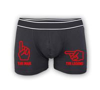 SMARTYPANTS Boxers para hombre The Legend para el día de San Valentín - Divertida cita de broma novedosa Navidad cumpleaños aniversario amor novio marido pantalones cortos ropa interior regalo regalo,