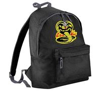 SmartyPants Cobra Kai - Mochila negra con nombre personalizado, para artes marciales, comedia, karate, kung fu, programa de televisión, cine, película, niño, adolescente, escuela, regalo, Liso, S