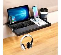 Smasener Bandeja de cama para el búnk, estante de mesa para la parte superior Bunk Heavy Duty Clip On Bed Side Table Tray for College Dorm Room, Loft Nightstand Organizer Tray with Removable Cup