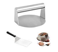 Smash Burger con Espátula Profesional para Grill Set, Prensa Hamburguesas de Acero Inoxidable, Redonda Aplastador de Hamburguesas, Prensa para Hamburguesas para Parrilla Plana, Hamburger, Grigliate