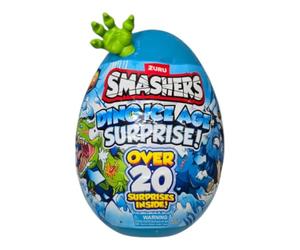 Smashers Dino Ice Age Raptor Series 3 by ZURU Surprise Egg with Over 20 Surprises! - Slime, Dinosaur Toy, Collectibles, Toys for Boys and Kids (Raptor), Blue