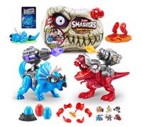 Smashers Dino Island T-Rex Battles (versión roja) por ZURU 50+ Surprises Boys Collectible Dinosaur T-Rex Triceratops Surprise Slime Sand Compounds Discovery