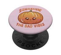 Smashin' The Bad Vibes Pumpkin Kawaii Lindo Divertido PopSockets PopGrip Adhesivo