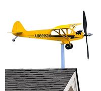 smashing Carillón de viento de avión, hecho a mano, veleta de avión | Piper J3 Cub Avión - Regalos para los amantes de los vuelos, decoración de veletas de metal