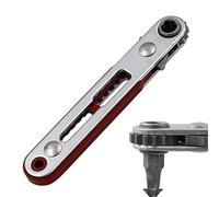 smashing Llave de carraca mecánica - Llave de carraca pequeña, destornillador de cabeza plana, mango de trinquete extensible, función de carraca conmutable para coche, SUV