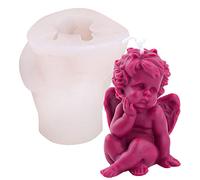 smashing Moldes de Silicona para jabón - Molde para Velas Angelito - Molde de Silicona para Vela de ángel bebé para decoración de Chocolate Hecha a Mano Res de jabón de aromaterapia de Yeso