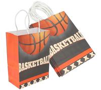 SMASOLO 10 Bolsas de para Fiestas de Baloncesto Bolsas de Papel Impresión Temática de Baloncesto Reutilizables y Resistentes Tamaño Mediano para Cumpleaños y Eventos Deportivos