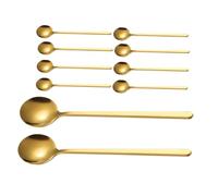 SMASOLO 10 Piezas Cucharas de Acero Inoxidable Mango para Té Postres Helado Café Azúcar Cucharas Metal Inoxidable Duraderas y Fáciles de Limpiar para Uso Diario