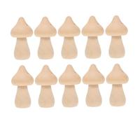 SMASOLO 10 Piezas Decoraciones de Hongos de Madera para Pintar Diy Adornos para Manualidades con de Champiñones Simulados Fomentan Creatividad y Habilidad Manual