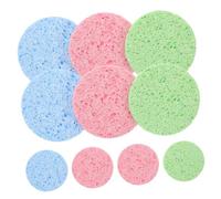 SMASOLO 10 piezas Esponjas Desmaquillantes de Celulosa Natural Almohadillas Faciales Ovaladas para Limpieza Profunda y Exfoliación Suave Reutilizables Colores Surtidos Color Aleatorio