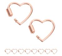 SMASOLO 10 Piezas Mosquetones Pequeños con Cierre de Tornillo Forma de Corazón Conectores de Aleación Duraderos para Pulseras Collares y Llaveros Accesorios Bijouterie para Hacer Pulseras