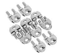 SMASOLO 10 Unidades Abrazaderas de Acero Inoxidable de Clips para Cable de Acero Sujeción Segura para Cuerdas de Carpa Cercados y Aplicaciones Industriales