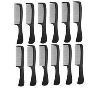 SMASOLO 12 piezas Peines de Plástico con Mango Resistentes y Flexibles para Peinados Casa o Viaje Aptos para Secador Tipo de Cabello Color Negro