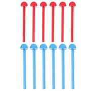 SMASOLO 12 Soportes de Plástico para Perchas de Pájaros, Juguetes para Periquitos y Loros, Varillas Resistentes Azules y Rojas, Accesorios para Jaulas y Entrenamiento de Aves Domésticas