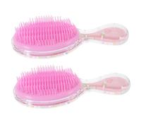 SMASOLO 2 piezas Cepillo Desenredante Infantil y Portátil Cerdas Suaves para Masaje Capilar Peine Antitirones para Niñas Diseño Transparente y Ovalado para Viajes y Uso Diario