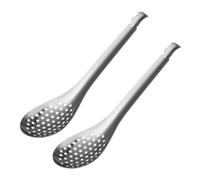SMASOLO 2 piezas Colador de Cocina Inoxidable de Cucharas Ranuradas para Escurrir Líquidos Utensilios Versátiles para Hogar y Restaurante