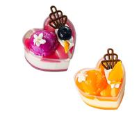 SMASOLO 2 Piezas de Modelos de Pastel Falso en Forma de Corazón, Decoración para Fotografía, Tortas de Simulación de Pu, Pasteles Artificiales para Eventos y Hogar Color Color Aleatorio