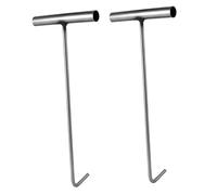 SMASOLO 2 piezas Gancho T de Acero Inoxidable para Tapa Alcantarilla Resistente la Corrosión Antióxido Longitud Paquete Herramienta para Elevación y de Alcantarillas