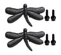 SMASOLO 2 Piezas Herrajes para muebles rústicos pomos armario Tiradores de armario tiradores de tocador de repuesto manija de la puerta del cajón del mango de estilo retro Black