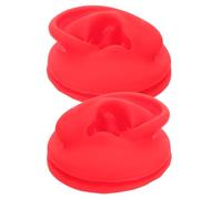 SMASOLO 2 Piezas Modelo de Orejas de Silicona Flexible 3D para Práctica de Piercing y Exhibición de Aretes, Tamaño Pequeño, Color Rojo, Par Izquierdo y Derecho, Accesorio Multiuso para