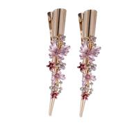 SMASOLO 2 Piezas Mujer Flor Metal Enamel Horquillas Vintage con Cristales Rhinestone Clips Duraderos para Mujeres y Niñas Sujeción Firme y Elegante Accesorio para Peinados