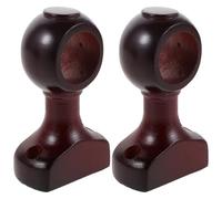 SMASOLO 2 Piezas Soportes de Madera para Barra de Cortina Doble Soporte Resistente Estilo Romano para Habitaciones Baño y Salón Base Fija Decorativa para Montaje Pared Paquete de Rojo