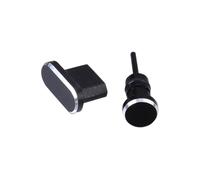 SMASOLO 2 Piezas Tapones Antipolvo Micro USB y Jack para Teléfonos Edge Honor Set Negro Aluminio Resistente Fácil Instalación y Almacenamiento Portátil
