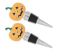SMASOLO 2 Piezas Tapones de Vino con Diseño Calabaza para Halloween Selladores Herméticos de Aleación de Zinc para Preservar Reutilizables para Fiestas y Bares
