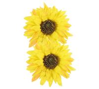 SMASOLO 2 Pinzas Sujetacortinas Diseño Girasol Clips Decorativos para Cortinas Salón y Dormitorio Color Amarillo Material Metal y Tela Juego de 2 Unidades Abrazaderas Prácticas para