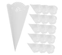 SMASOLO 20 piezas Conos Huecos para Confeti Resistente para Boda y Fiesta Blanco Fácil de Doblar y Personalizar