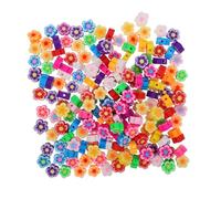 SMASOLO 200 Piezas Handmade Polymer Clay Blossom Beads Floral Charms Lightweight Jewelry Making Pendants For Bracelets Necklaces Earrings DIY Crafts
