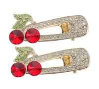 SMASOLO 2piezas De Pelo De Cereza Strass Para Mujeres Clip Lateral De Estilo Coreano Accesorios Elegantes Para Fijar Peinados Diversas Ocasiones