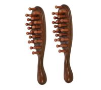 SMASOLO 2piezas Peines De Madera De Sándalo Para Masaje Facial y Cabello Peine Gua Sha De Dientes Anchos Cepillo De Barbero y Masajeador Corporal