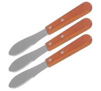 SMASOLO 3 piezas Cuchillos para Queso y Mantequilla Mango Madera Compactos Portátiles para Cocina y Fiesta